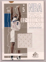 2003-04 SP Game used Authentic Fabrics Kawamie Brown Jersey Card - £7.54 GBP
