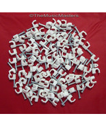 200X White Coaxial Cable Nail Wall WIRE CLIPS RG6U Alarm Speaker Etherne... - £8.44 GBP