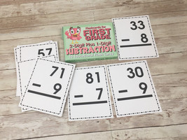 Subtraction 2-digit plus 1-digit Flashcards For First Grade - Educational - £6.95 GBP
