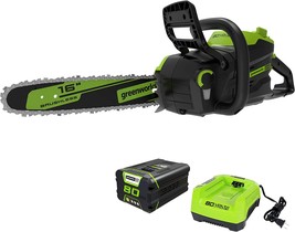 The Greenworks Pro 80V 16&quot; Brushless Cordless Chainsaw, 2Point 5Ah Batte... - £285.91 GBP