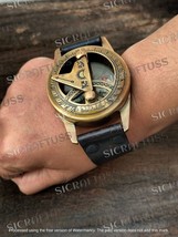 Antique Vintage Elgin Wristwatch Brass Sundial Compass Gift - Custom Engraved - $23.84+