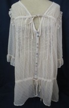 Vintage DKNY Jeans Sheer See Thru top Nighie Beach Coverup Ivory Size M - £16.08 GBP