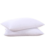 Goose down Feather White Pillow Inserts, 100% Cotton Fabric Cover Bed - £57.36 GBP