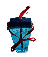4th Of July Holiday Water Bottle w/ Straps &amp; Straw Portable Cup Travel 4... - £13.07 GBP