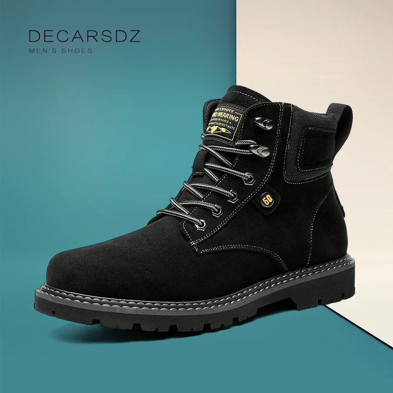 DECARSDZ  Men Autumn Boots 2024 Autumn Winter Men Shoes Comfy  High Quality Leat - £211.84 GBP