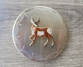 STANDING BUCK MOTIF snuff can ENGRAVED  lid-NEW/UNUSED - £15.18 GBP