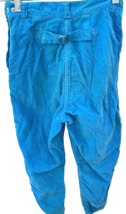 VTG 1940s 50s Womens Buckleback Pants XS Turquoise Cotton Side Zip Flann... - $1,812.52 MXN