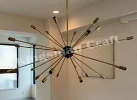 1950s Your Giant Chandelier Polishing Brass Sputnik Light Beautiful Piece of ... - £337.64 GBP