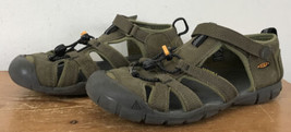 Keen SEACAMP 1025145 MILITARY OLIVE Green SAFFRON Hiking Sandals Youth 4... - $24.99