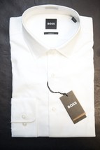 Hugo Boss Men&#39;s Marley Sharp Fit Solid White Cotton Dress Shirt 43 17 32/33 - $71.27