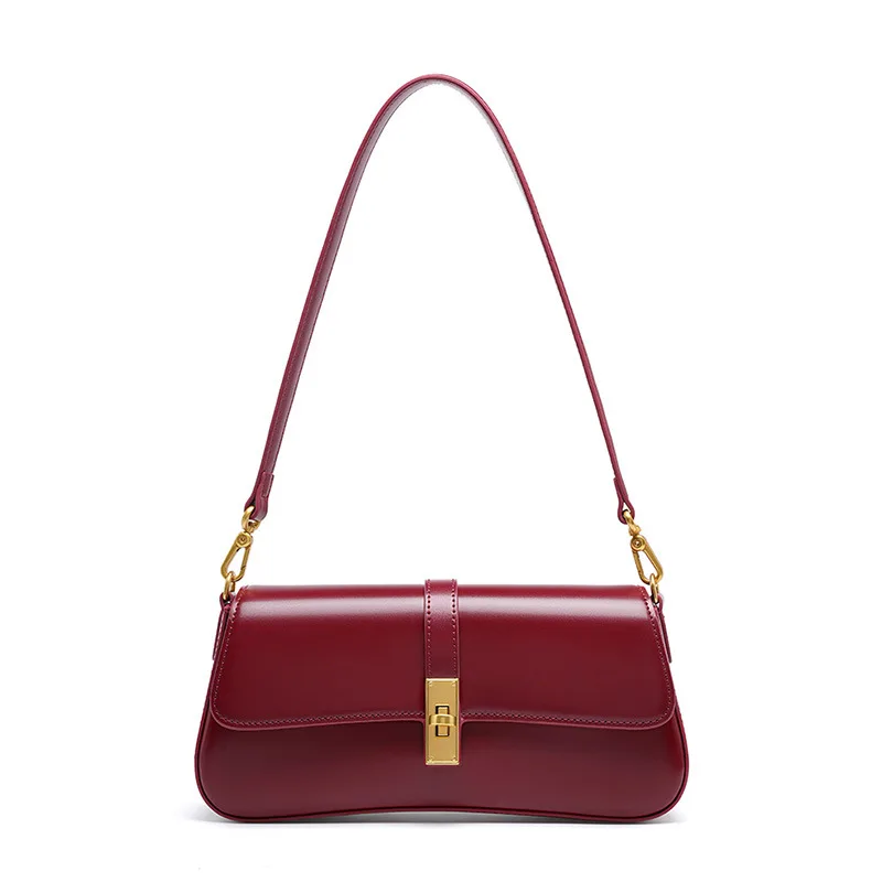 Cowhide high-quality niche luxury bag genuine leather armpit bag women&#39;s... - $100.19