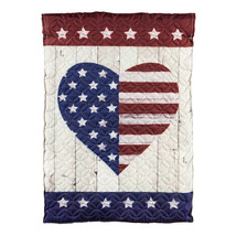 Stars &amp; Stripes Heart Quilted Patriotic Garden Flag-2 Sided Message,12.5... - £17.25 GBP