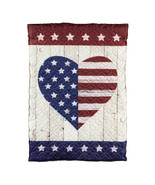 Stars &amp; Stripes Heart Quilted Patriotic Garden Flag-2 Sided Message,12.5... - $30.07 CAD