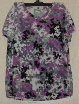 Excellent Womens Grey&#39;s Anatomy Camouflage Print Scrubs Top Size Xl - £17.23 GBP