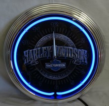Harley Davidson Nothing Replaces Blue Single Neon Clock - £119.84 GBP