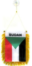 Sudan Mini Flag 4&quot;x6&quot; Window Banner w/suction cup - $2.88