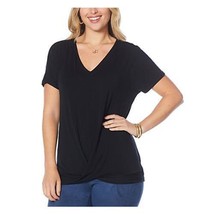 Colleen Lopez Knot-Front Tee (Black, Xlarge) 762415 - £10.69 GBP