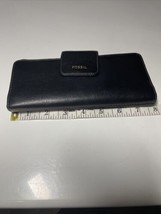 Fossil Madison Slim Clutch Wallet Leather Black Soft Multi Card Slot - $18.69