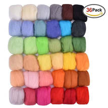 36 Colors Set Wool Felt Needle Felting Kit Manual DIY Colored Felt Stitching - £15.80 GBP
