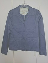 L.L. B EAN Ladies Ls Blue 100% Cotton Button BLAZER/JACKET-M-BARELY WORN-NICE - £5.34 GBP