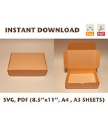 Rectangle box template, rectangular box, shoes box, shipping box, SVG PD... - $1.49