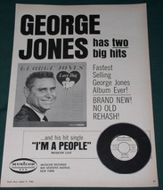 George Jones Cash Box Magazine Advertisement Vintage 1966 I&#39;m A People - £15.73 GBP