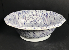 Livesley Powell &amp; Company ironstone wash basin bowl 12 sided purple blue - $172.25