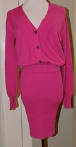 Toccin NY Sz XS Felicity Dress Berry Ribbed Knit Sweater Cotton Wool $295! - £56.04 GBP