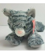 Aurora Lily Blue Gray Striped Plush Kitty Cat Stuffed Animal Floppy Flop... - $34.17 CAD