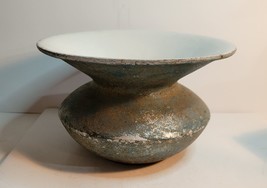 Antique Spittoon Green Cast Iron and Enamel Lined - $95.00