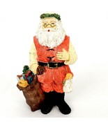 Santa Claus w/Toy Sack Figurine, Holly Wreath Headband, Polyresin, #SNTA-06 - $19.55