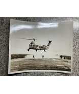 USS ESSEX CVA-9 Flight Deck USN HELICOPTER Taking off During Heavy Seas ... - $24.73