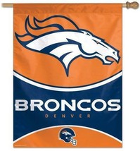 Denver Broncos NFL 27 x 37 Vertical Hanging Wall Flag Helmet Logo Bar Banner - £15.97 GBP