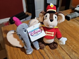 Vtg Disney Store Dumbo &amp;Timothy Bean Bag Plush Toys w Tags Beanies NWT - $17.77