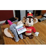 Vtg Disney Store Dumbo &amp;Timothy Bean Bag Plush Toys w Tags Beanies NWT - £14.11 GBP