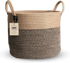 Zoes Homeware 14&quot;X12&quot; Natural Jute Rope Woven Storage Basket, Artificial Tree - £31.07 GBP