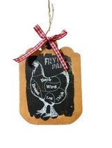 Kurt Adler Hanging Chicken Sign Fryer Parts Sign Christmas Ornament - £6.67 GBP