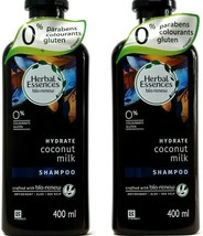 2 Ct Herbal Essences Bio Renew Hydrate Coconut Milk Shampoo Aloe Sea Kelp 400ML image 1