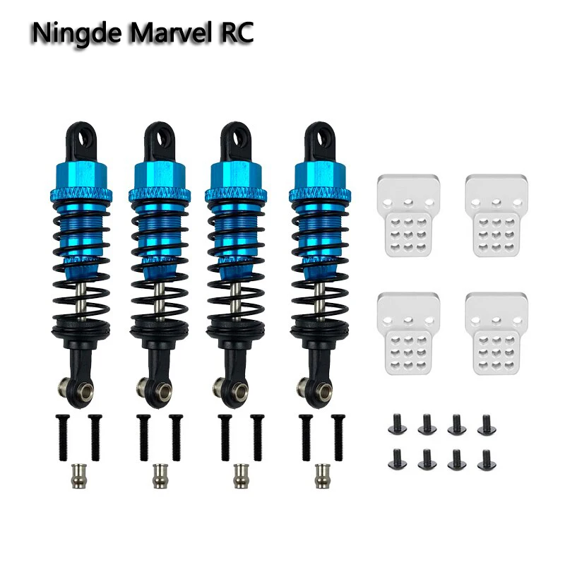 1 Set RC Car Metal Shock Absorber Oil Filled Type With Tower For WPL C14 C24 MN  - £10.35 GBP