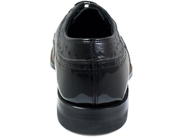 Stacy Adams Mens Dayton Black shoes Wing Tip Ostrich print Shiny Dressy 00375-01 image 5