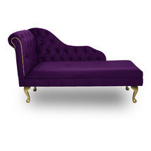 Cheshire Handmade Tufted Purple Velvet Chaise Lounge Bedroom Accent Ches... - £306.84 GBP