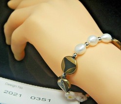 Bracelet, Pearl Gemstone-facilitates- Purity, faith, charity, innocence, 0351 - £9.69 GBP