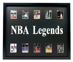 NBA Legend Framed 10 Basketball Card Collage Lot LeBron Jordan Kobe Jabbar Magic - £169.44 GBP