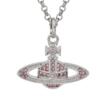 Chrome Silver Barbie Pink Hearts Orbit Planet Pendant Designer Necklace Rb Hat M - £13.14 GBP