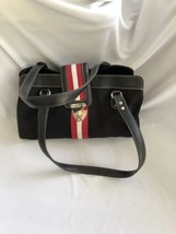 CHAPS Ralph Lauren Shoulder bag Handbag Purse Black Canvas &amp;  Black Leather - £17.24 GBP