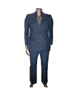 Yves Saint Laurent Vintage Slim 3 Piece Navy Pinstripe Suit Vest Suit 39... - $10,471.54 MXN