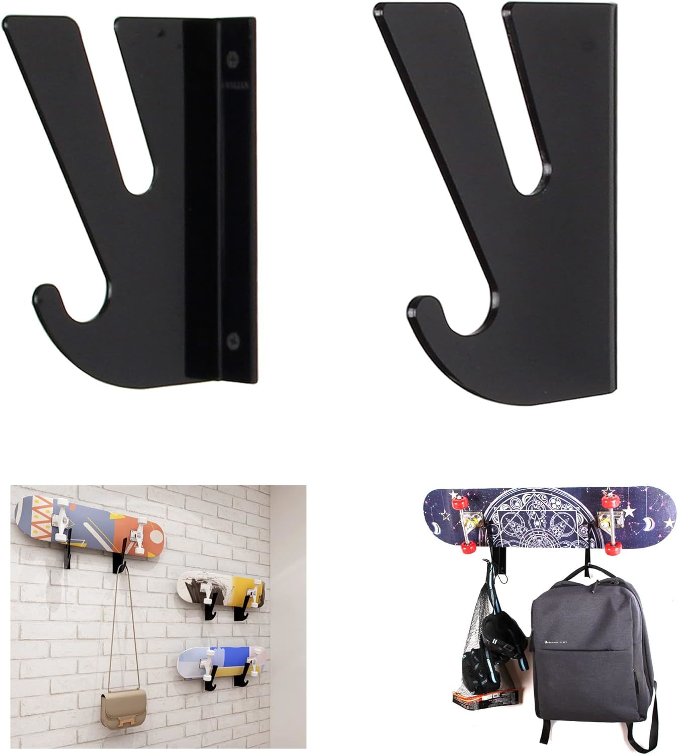 Wanlian Skateboard Wall Mount Display Rack, Skateboard Wall Rack With St... - $44.93