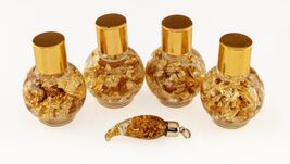 Italiano Clacson Oro Fiocco Pendente IN Vetro W / Occhiello + 4 Boccette - $629.66