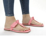 Sam &amp; Libby TIA Bow T-strap Thong Sandal pink Tulip Size 11 NEW With Tags - $12.77