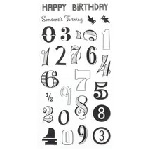 Happy Birthday Numbers Unmounted Clear Rubber Stamp Set For Cards And Scrapbooki - £18.73 GBP